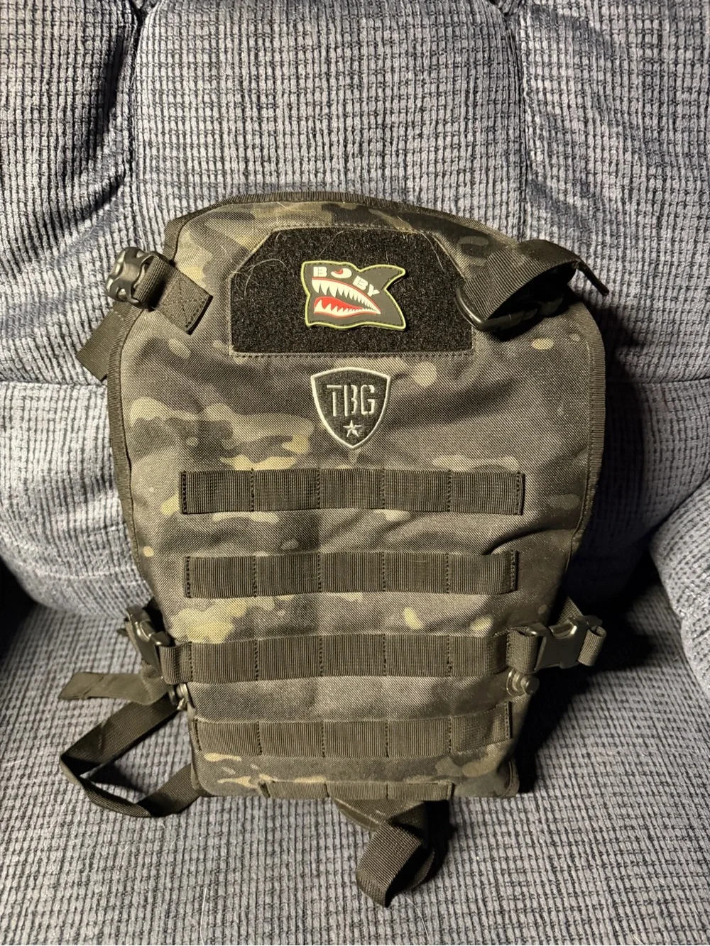 Diaper Bag Backpack and Baby Holder - Black Camo